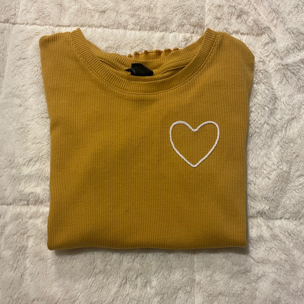 Yellow heart t shirt